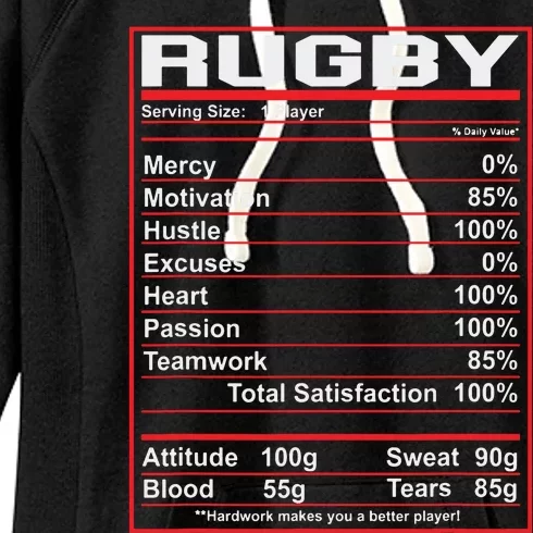 Funny Rugby Nutrition Facts Rugby Player Women's Fleece Hoodie