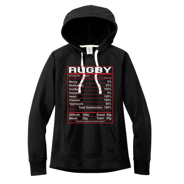 Funny Rugby Nutrition Facts Rugby Player Women's Fleece Hoodie