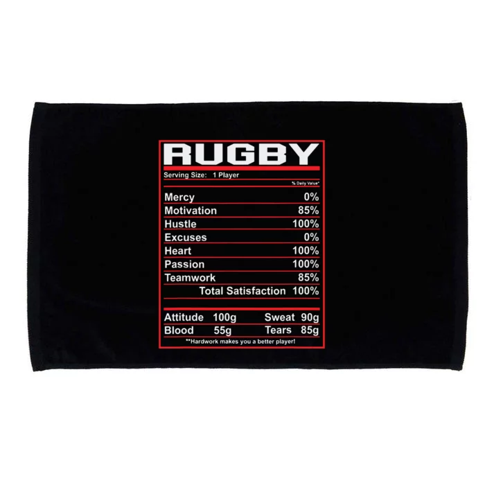 Funny Rugby Nutrition Facts Rugby Player Microfiber Hand Towel