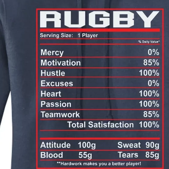 Funny Rugby Nutrition Facts Rugby Player Women's Pullover Hoodie