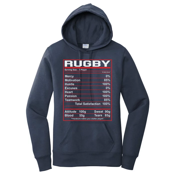 Funny Rugby Nutrition Facts Rugby Player Women's Pullover Hoodie