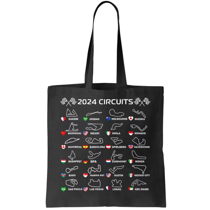 Formula Racing Open Wheel Race Car Fan World Circuits 2024 Tote Bag