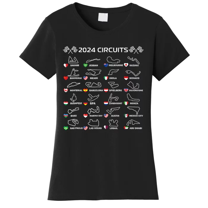 Formula Racing Open Wheel Race Car Fan World Circuits 2024 Women's T-Shirt