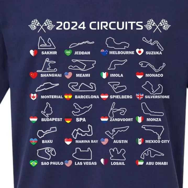 Formula Racing Open Wheel Race Car Fan World Circuits 2024 Sueded Cloud Jersey T-Shirt