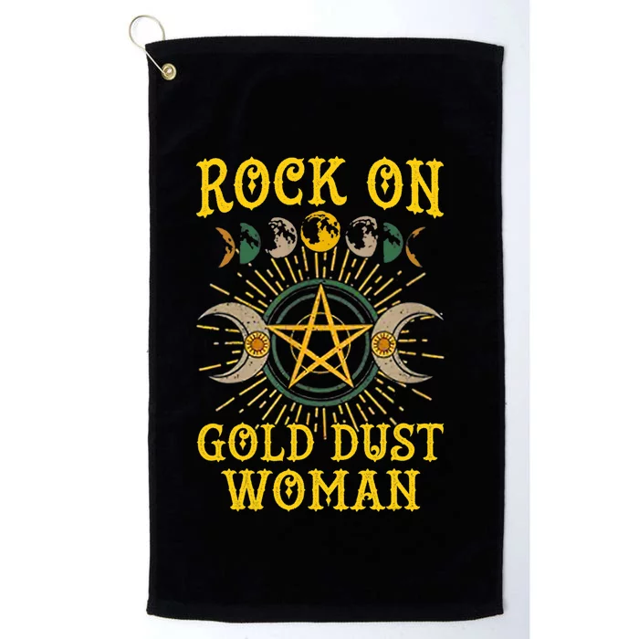 Funny Rock On Gold Dust Woman Gift For Birthday Platinum Collection Golf Towel