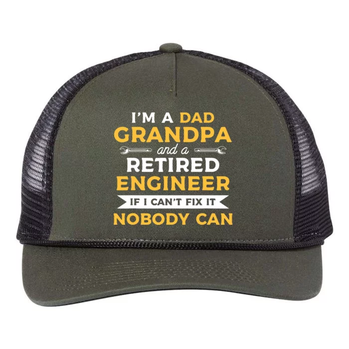 Funny Retirement Outfit For A Retired Engineer Grandpa Retro Rope Trucker Hat Cap