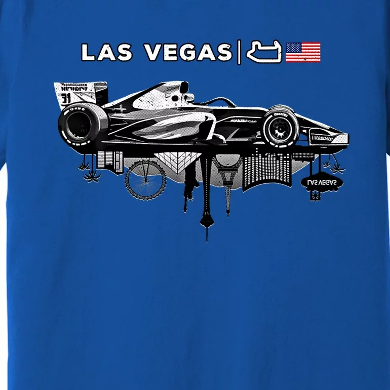 Formula Racing Open Wheel Car Las Vegas Circuit Usa Flag Gift Premium T-Shirt