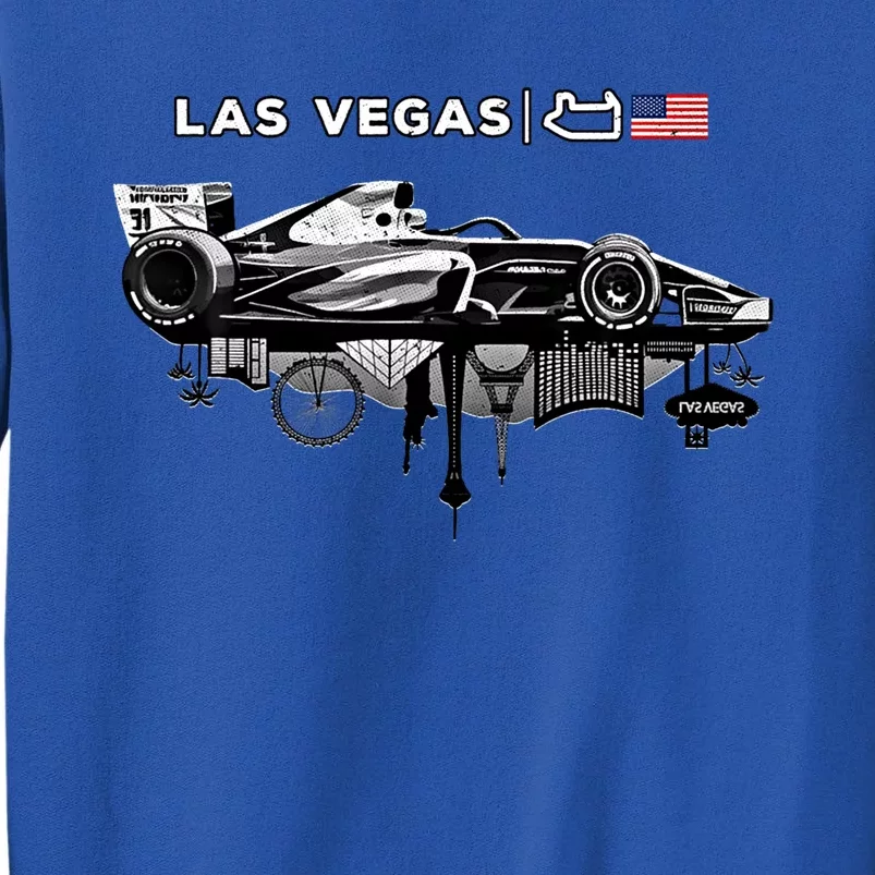 Formula Racing Open Wheel Car Las Vegas Circuit Usa Flag Gift Tall Sweatshirt