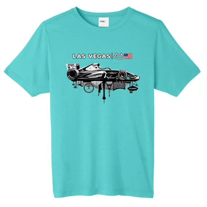 Formula Racing Open Wheel Car Las Vegas Circuit Usa Flag Gift ChromaSoft Performance T-Shirt