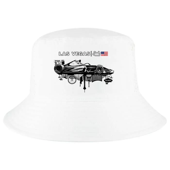 Formula Racing Open Wheel Car Las Vegas Circuit Usa Flag Gift Cool Comfort Performance Bucket Hat