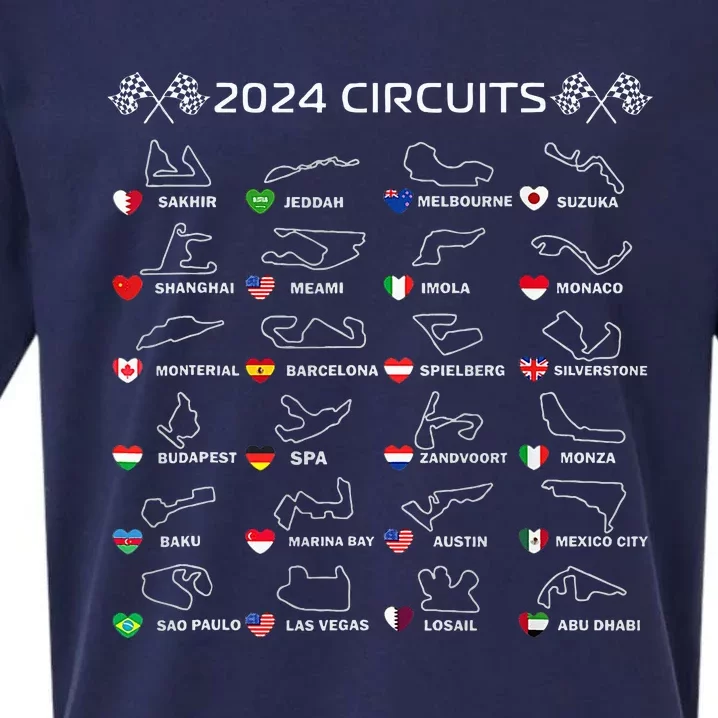 Formula Racing Open Wheel Race Car Fan World Circuits 2024 Sueded Cloud Jersey T-Shirt