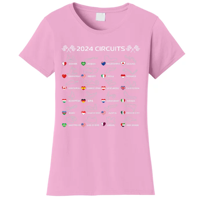 Formula Racing Open Wheel Race Car Fan World Circuits 2024 Women's T-Shirt