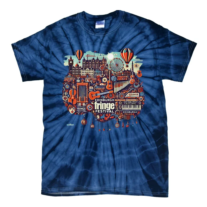 Funny Rhythm Of Celebration Edinburgh Fringe Festival Tie-Dye T-Shirt