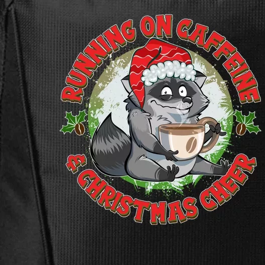 Funny Running On Caffeine And Christmas Cheer Coffee Raccoon City Backpack