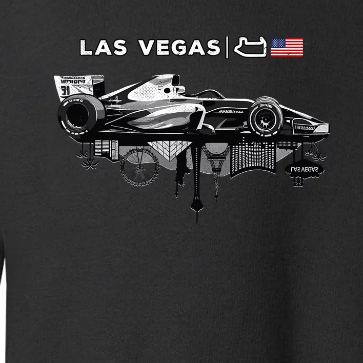 Formula Racing Open Wheel Car Las Vegas Circuit Usa Flag Toddler Sweatshirt