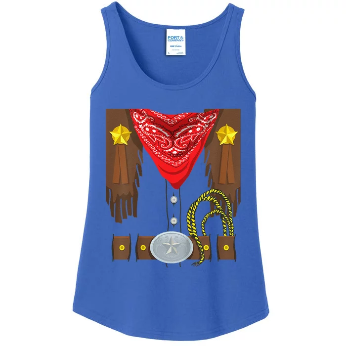 Funny Rodeo Outfit Halloween Costume Cowboy Ladies Essential Tank