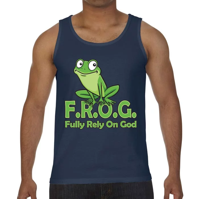 Frog Fully Rely On God Comfort Colors® Tank Top