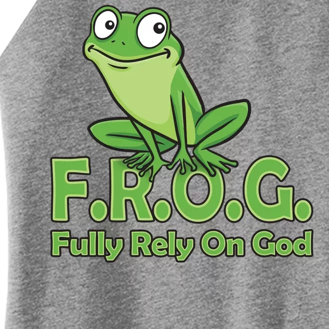 Frog Fully Rely On God Women’s Perfect Tri Rocker Tank