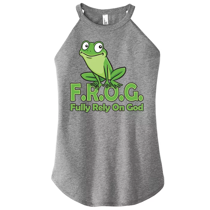 Frog Fully Rely On God Women’s Perfect Tri Rocker Tank