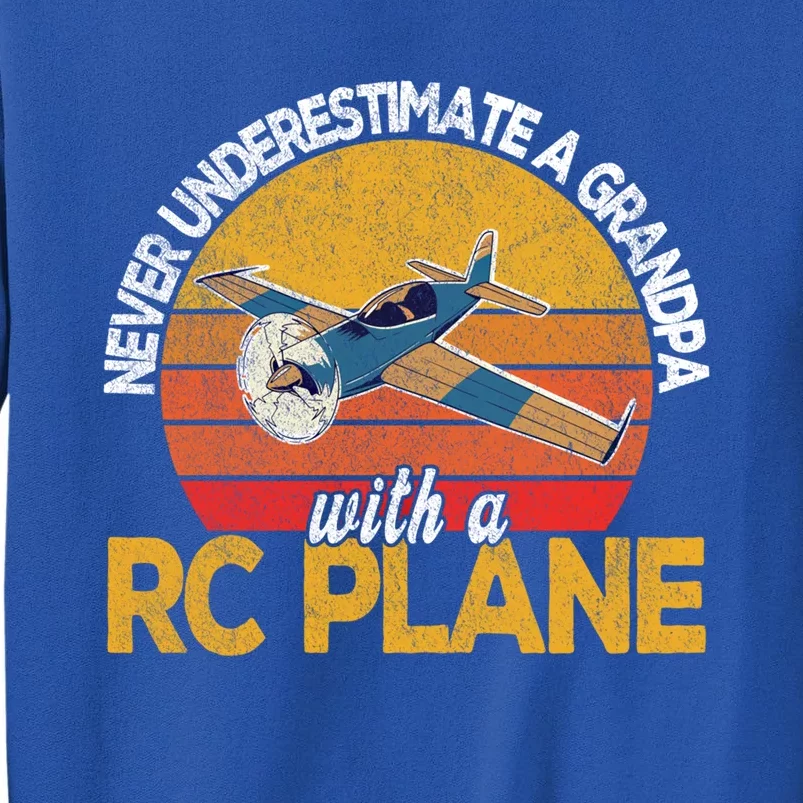 Funny Rc Plane Grandpa Model Airplane Pilot Retro Funny Gift Sweatshirt