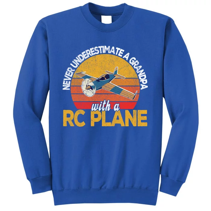 Funny Rc Plane Grandpa Model Airplane Pilot Retro Funny Gift Sweatshirt