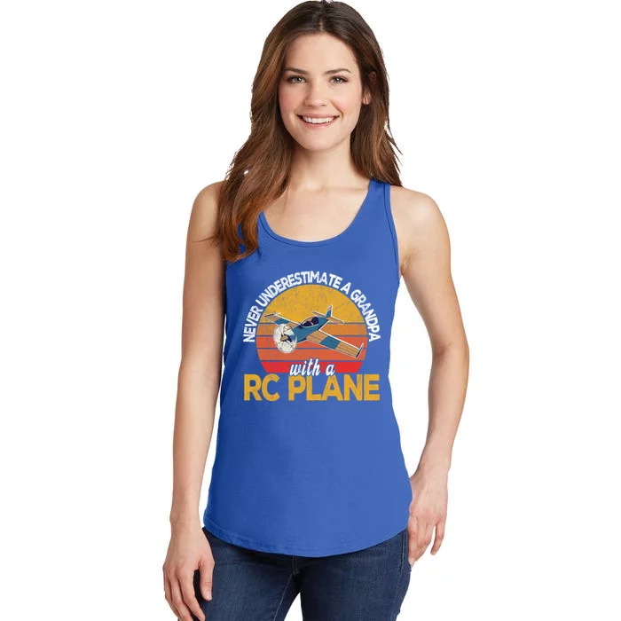 Funny Rc Plane Grandpa Model Airplane Pilot Retro Funny Gift Ladies Essential Tank