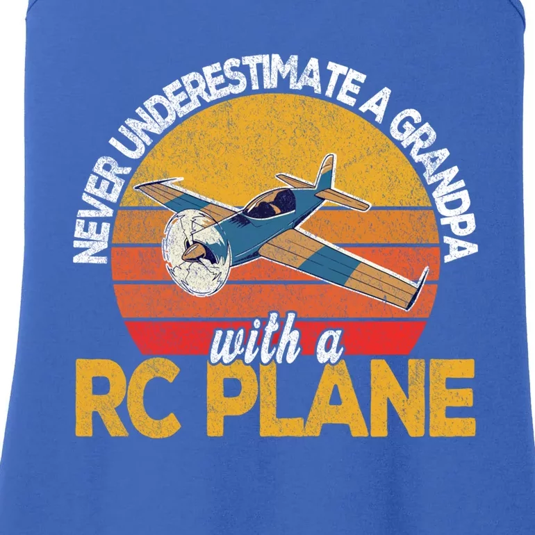 Funny Rc Plane Grandpa Model Airplane Pilot Retro Funny Gift Ladies Essential Tank