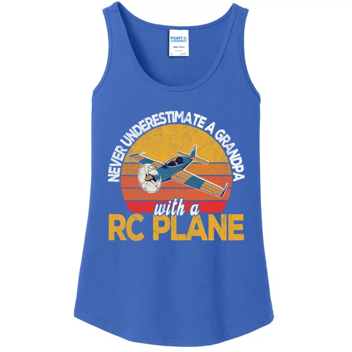 Funny Rc Plane Grandpa Model Airplane Pilot Retro Funny Gift Ladies Essential Tank