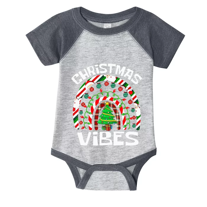 Festive Rainbow Pajama Set for Christmas Infant Baby Jersey Bodysuit