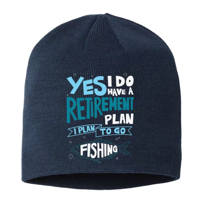 Fishing Retirement Plan Retired Gifts Grandpa 8 1/2in Sustainable Knit Beanie