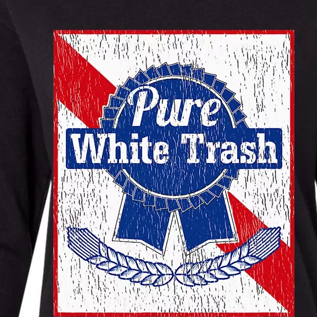 Funny Redneck Pure White Trash Womens Cotton Relaxed Long Sleeve T-Shirt