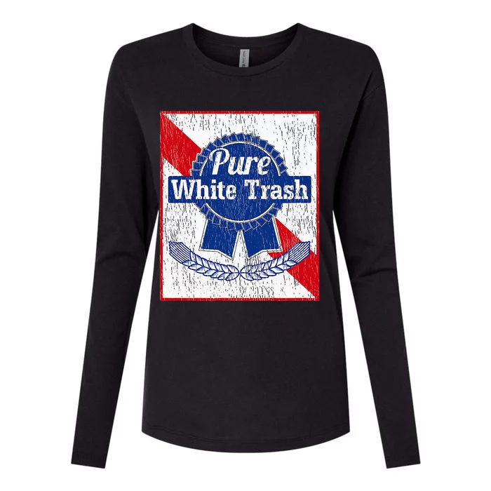 Funny Redneck Pure White Trash Womens Cotton Relaxed Long Sleeve T-Shirt