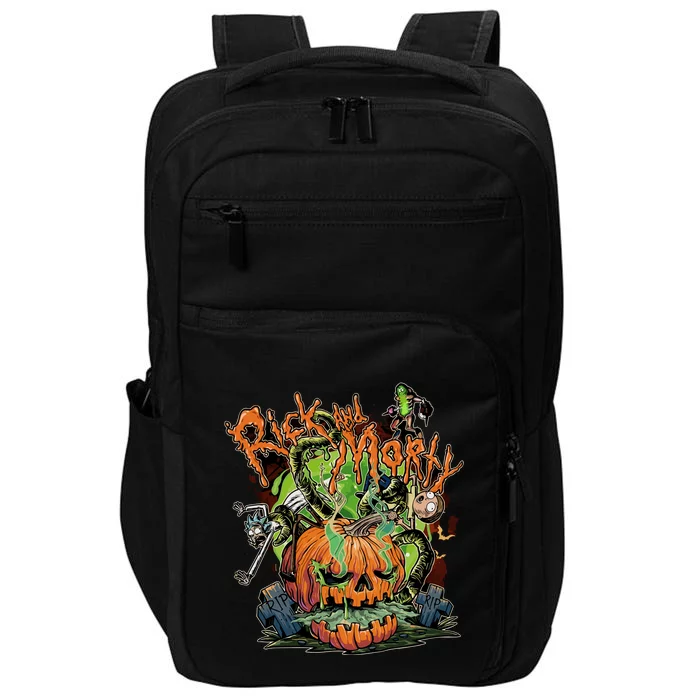 Funny Rick Pumpkin Halloween Impact Tech Backpack