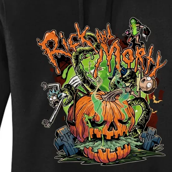 Funny Rick Pumpkin Halloween Women's Pullover Hoodie