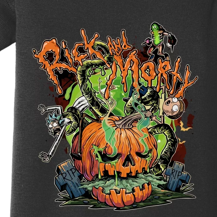 Funny Rick Pumpkin Halloween Baby Bodysuit