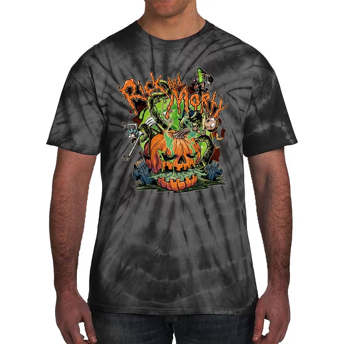 Funny Rick Pumpkin Halloween Tie-Dye T-Shirt