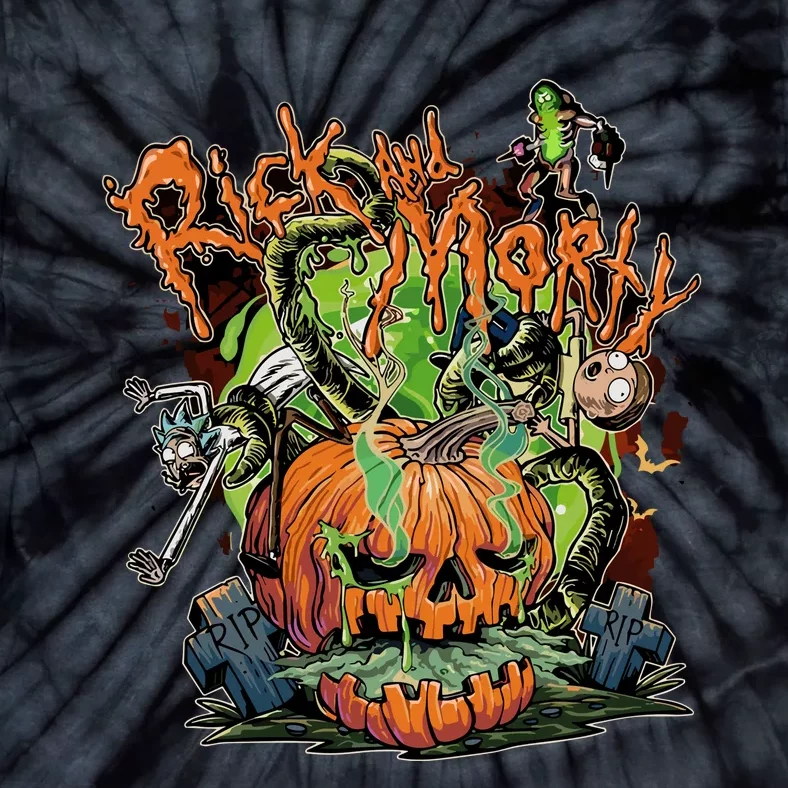 Funny Rick Pumpkin Halloween Tie-Dye T-Shirt