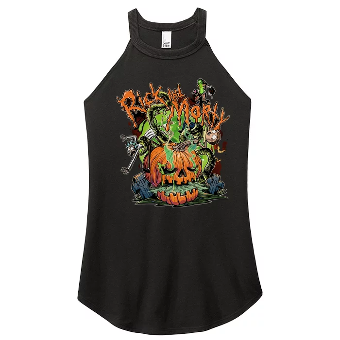 Funny Rick Pumpkin Halloween Women’s Perfect Tri Rocker Tank