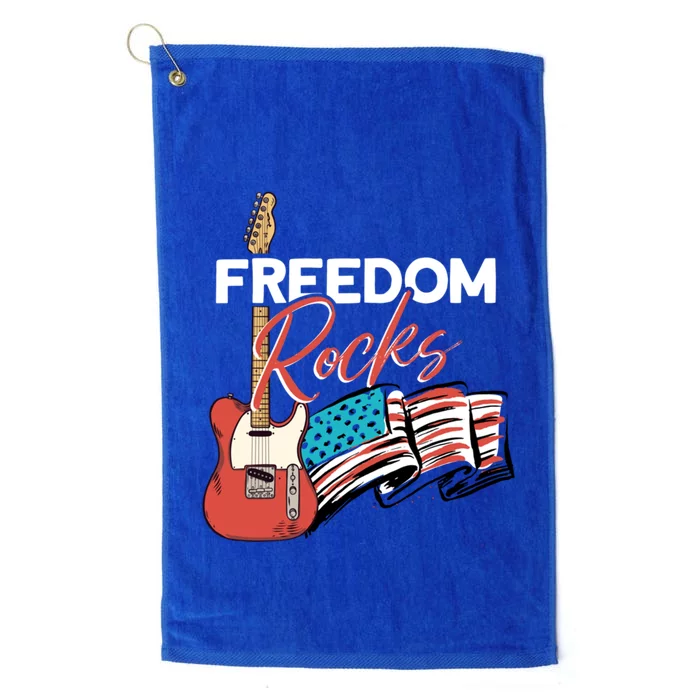 Freedom Rocks Patriotic American Flag Outfit 4th Of July Gift Platinum Collection Golf Towel