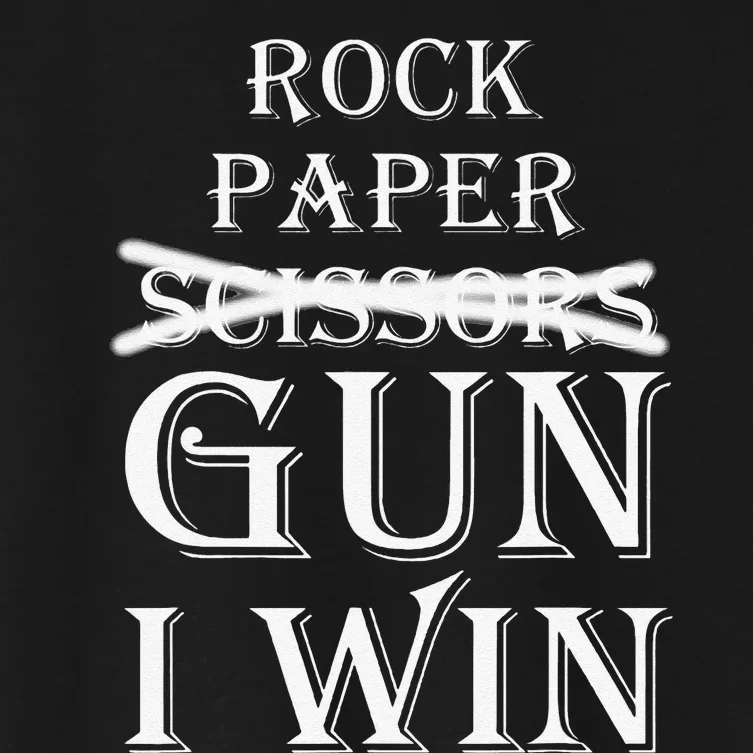 Funny Rock Paper Gun I Win Women's Crop Top Tee