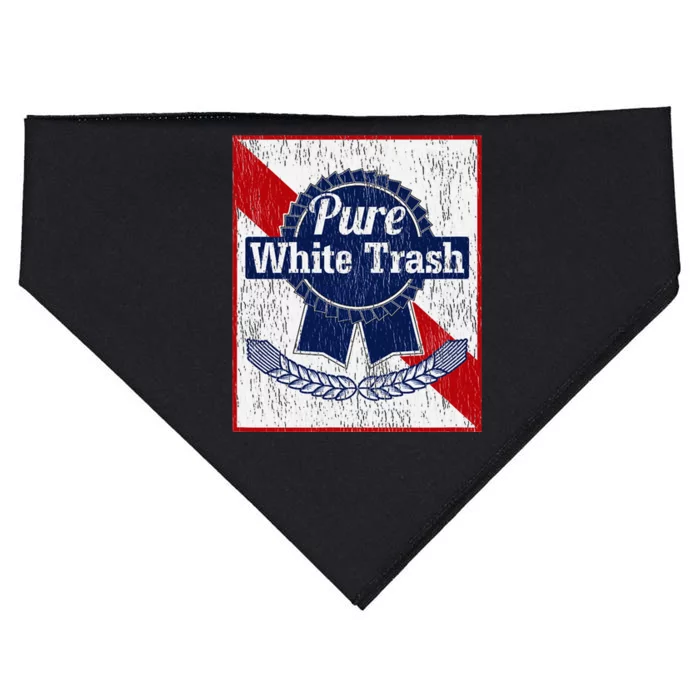 Funny Redneck Pure White Trash USA-Made Doggie Bandana