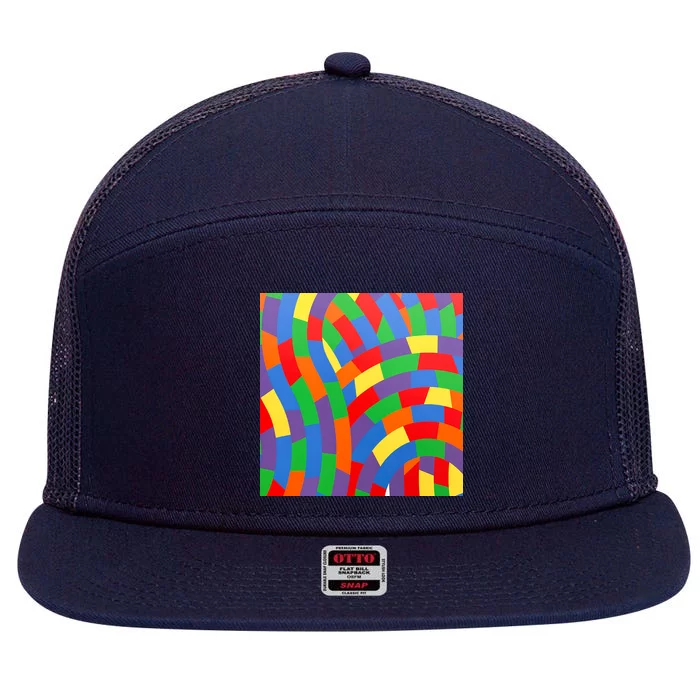 Fun Rise Pattern 7 Panel Mesh Trucker Snapback Hat