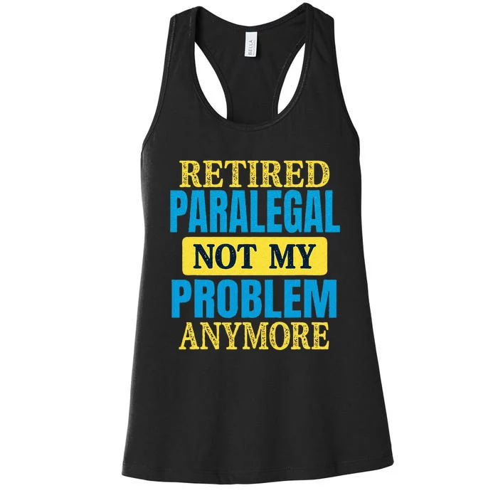 Funny Retired Paralegal Joke Retirement Party Women's Racerback Tank