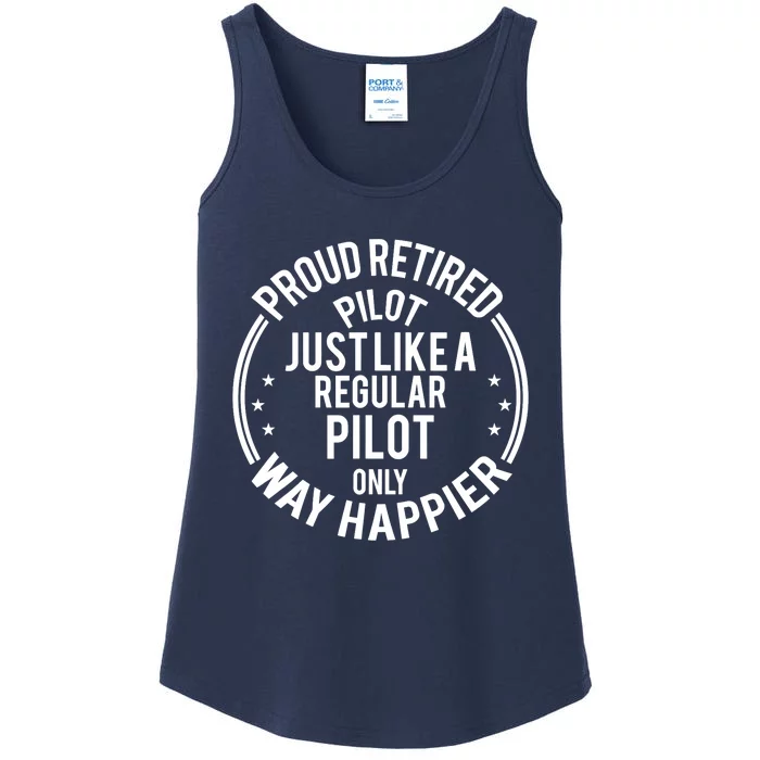 Funny Retirement Pilot - Proud Retired Pilot Ladies Essential Tank