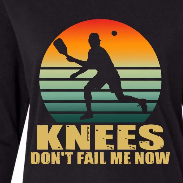 Funny Retro Pickleball Knees DonT Fail Me Now Womens Cotton Relaxed Long Sleeve T-Shirt