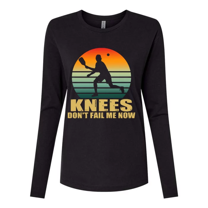 Funny Retro Pickleball Knees DonT Fail Me Now Womens Cotton Relaxed Long Sleeve T-Shirt