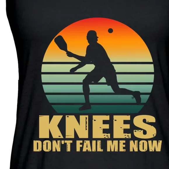 Funny Retro Pickleball Knees DonT Fail Me Now Ladies Essential Flowy Tank