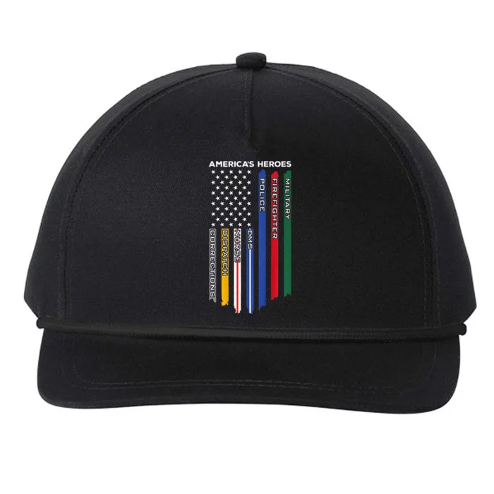 First Responders Police Military Firefighter Nurse Snapback Five-Panel Rope Hat