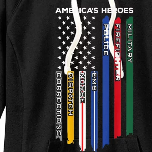 First Responders Police Military Firefighter Nurse Women's Fleece Hoodie