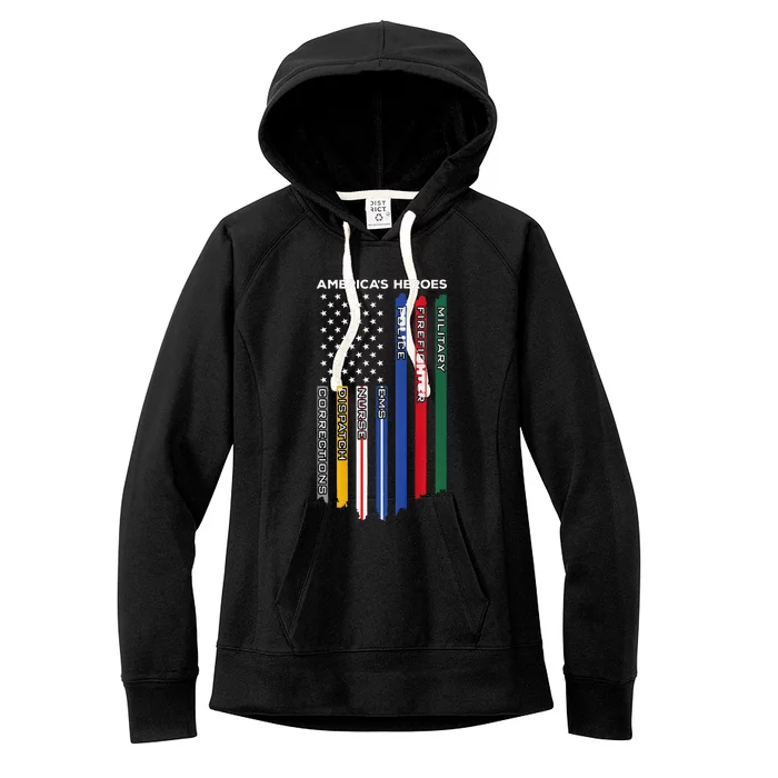 First Responders Police Military Firefighter Nurse Women's Fleece Hoodie